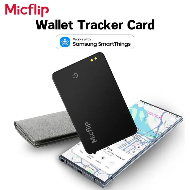 Micflip Wallet Tracker Card Sumsung Tag for Samsung Galaxy SmartThings Anti Loss Smart Tags BLE GPS Locator Tracking Item Finder