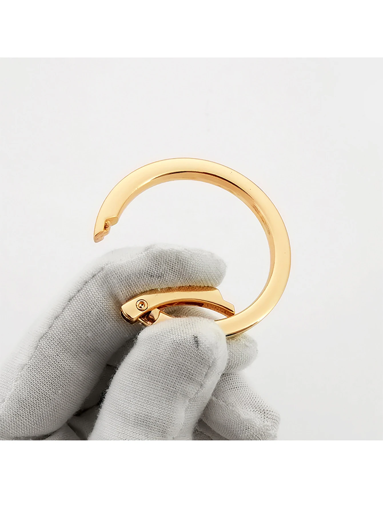 2 Stück dicker O-Ring für Geldbörsenriemen, Federringe, 1/1,25/1,5 Zoll Durchmesser, Handtaschen- und Schlüsselzubehörhalter, hellgold/silber – Detail 6