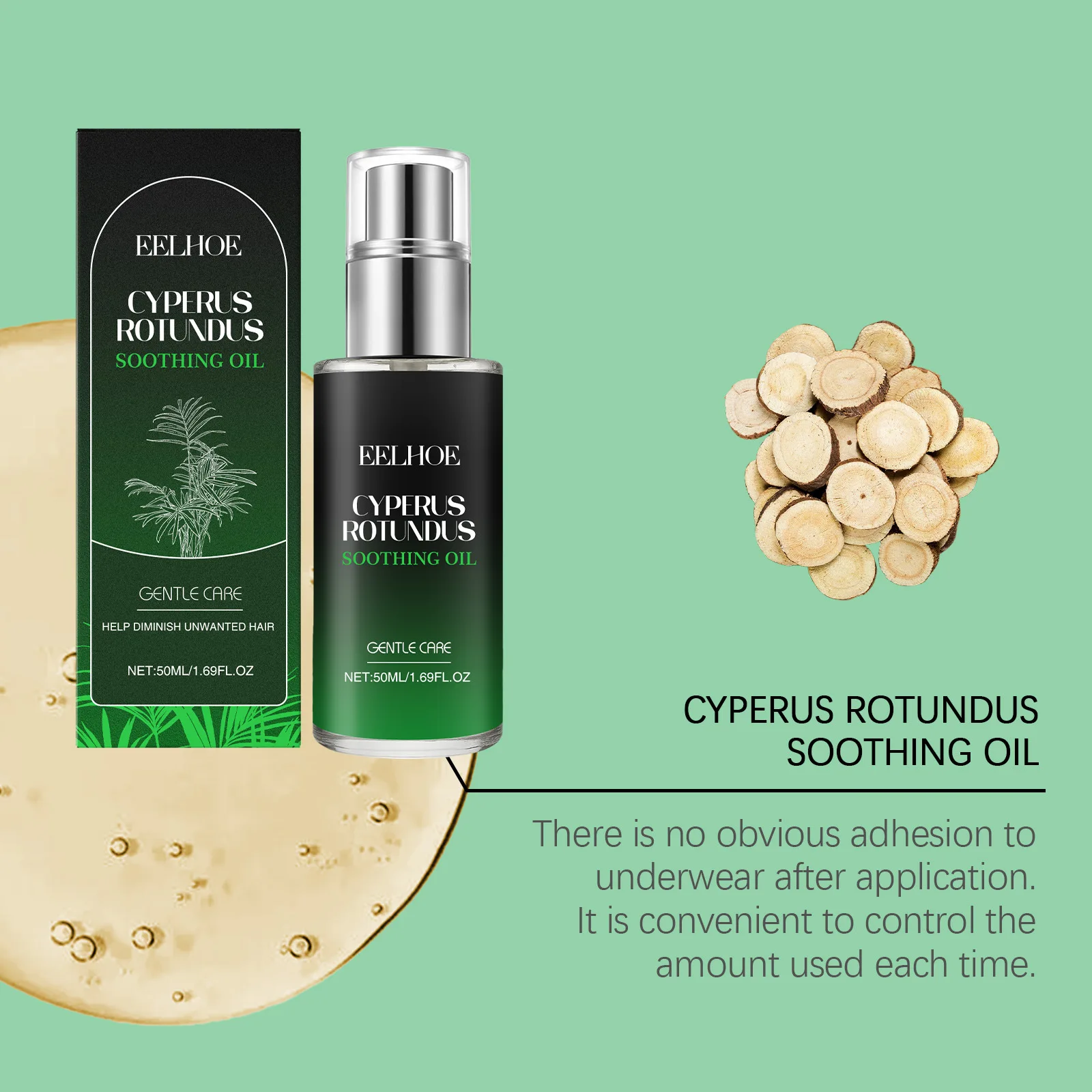 Eelhoe زبدة الشيا إزالة الشعر زيت طبيعي يقلل ترطيب أحمر تالف مهدئ الألم تثبيط نمو مصل العناية بالبشرة للجسم #2