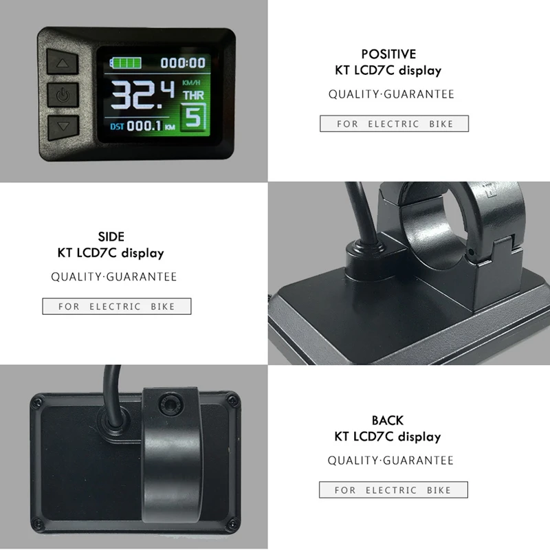 Colour Screen Battery Indicator E-Bike Retrofit Accessory LCD7 Display 24V / 36V / 48V With Waterproof Connection