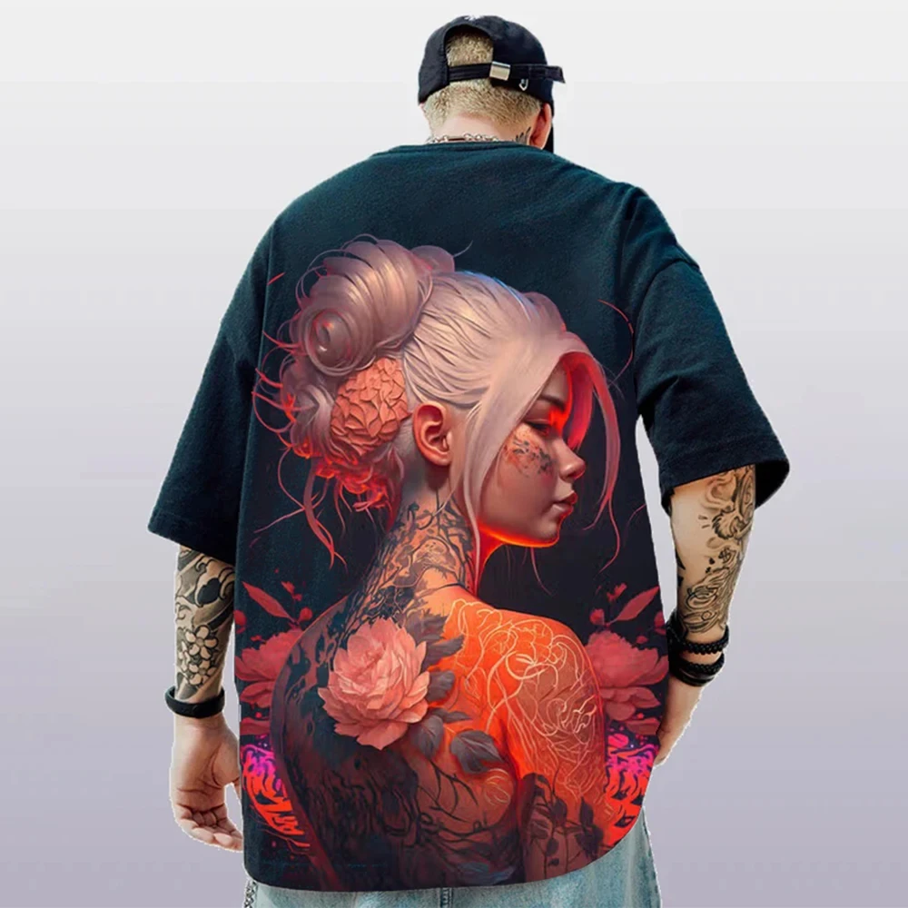 Anime T-Shirt Voor Heren Oversized Zomer Nieuw Modieus Herenoverhemd Los 3d Korte Mouwen Kleding Top Casual Hiphop T-Shirt