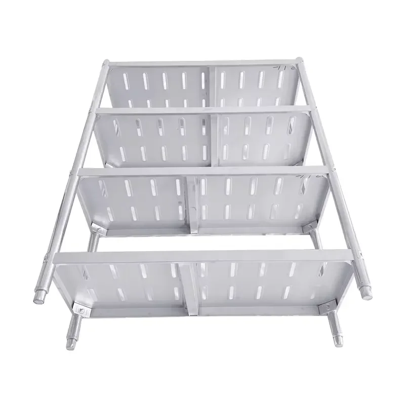 120x50x155cm 4 Tier Stainless Steel Kitchen Display Rack with Drain Holes for Restaurant Supermarket Commercial Shelf Storage