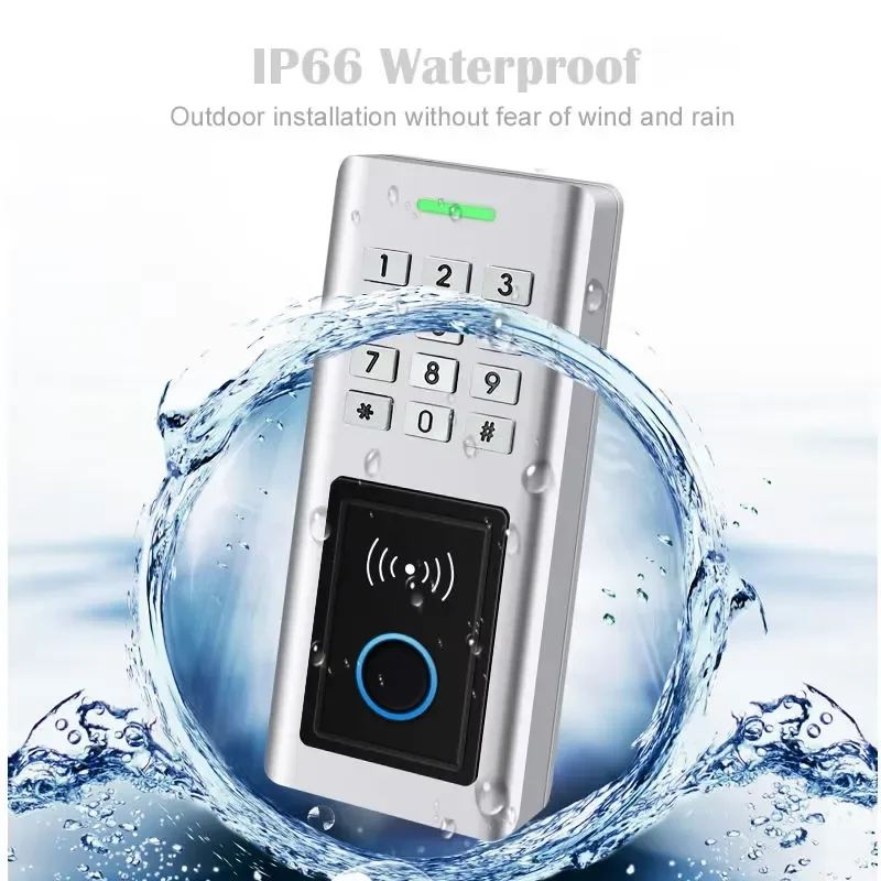 Newest Biometric Fingerprint Access Controller, Metal Keypad Waterproof Outdoor RFID Door Access Control System
