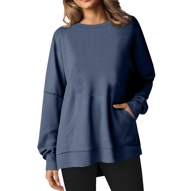 

New Women Loose Long Sleeve Round Neck Women Sweatshirt