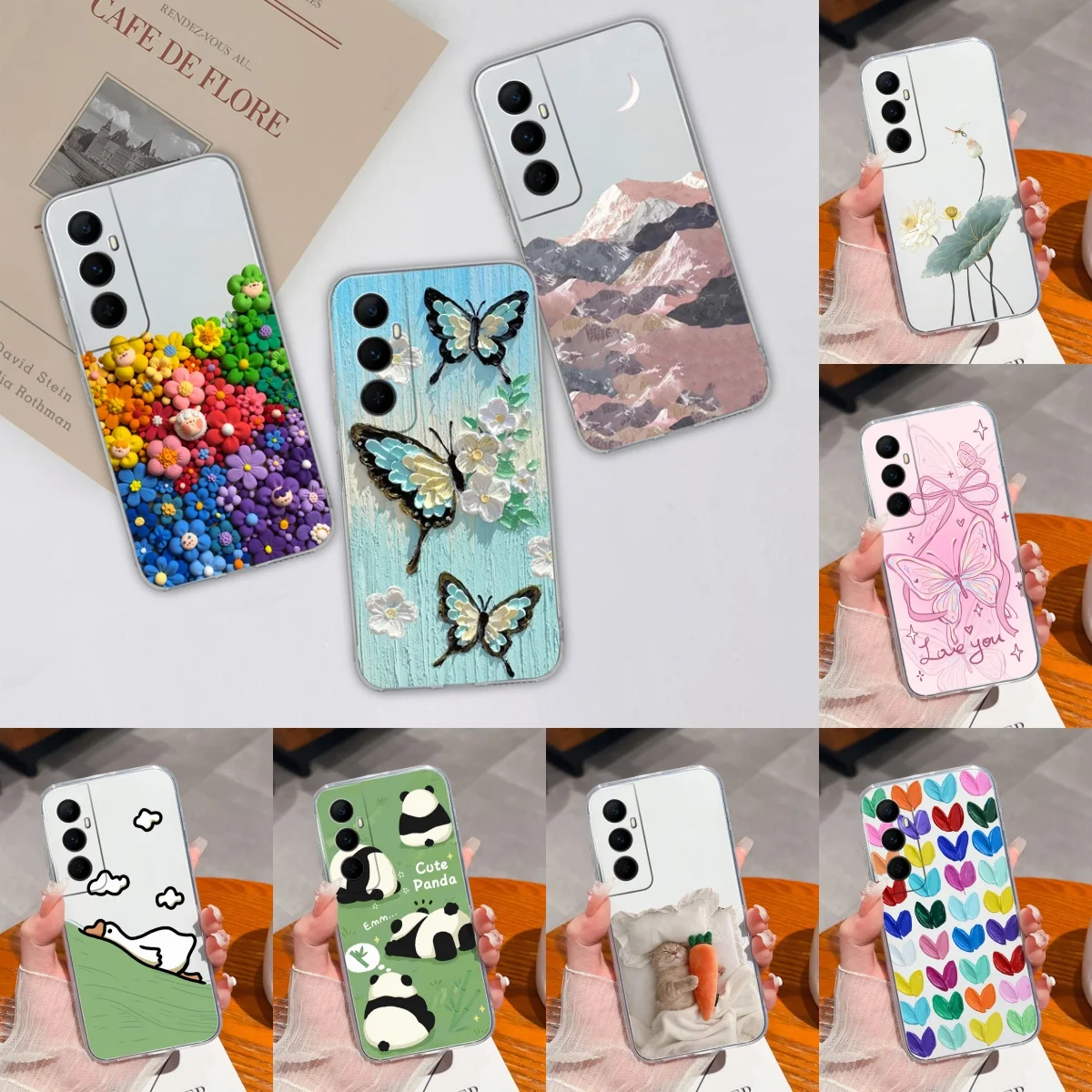 Colourful Clear Case For Realme C65 Back Cover For Oppo Realme C 65 4G 5G Soft TPU Silicone Funda Shockproof Phone Protectors