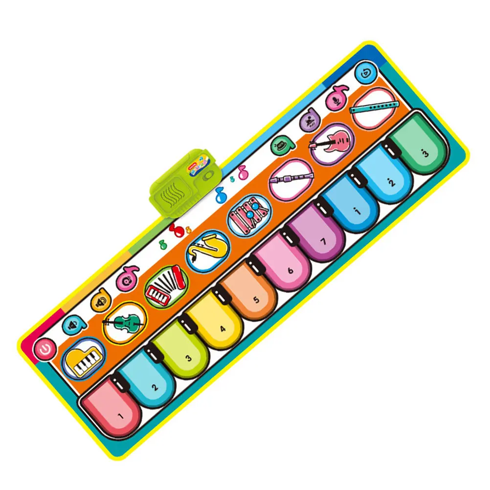 Baby Musical Floor Playmat Foldable Piano Keyboard Mat Early Learning Educational Mat Clear Sound Adjustable Volume Parent Child
