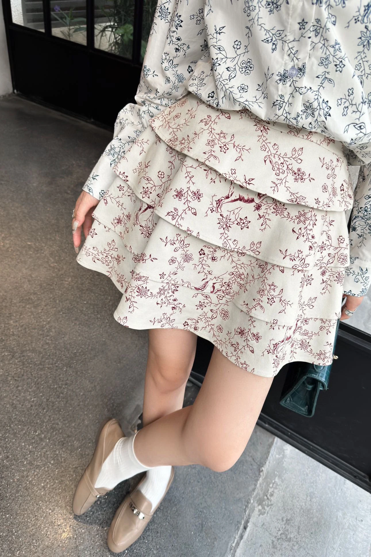 EVACANDIS Women Floral Printing Mini Skirt Spring New Elegant Sweet Casual Cotton High Quality Chic High Waist Luxury Bottoms