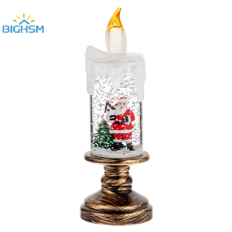 Simulation Flameless Candle Light Christmas LED Candles Battery Operated Lanterns Snow Lights Christmas Decorations Xmas Gift