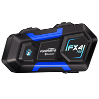 Fodsports FX4 Pro Motorcycle Intercom Helmet Bluetooth Headset 4 Riders Moto Interphone Communication,FM Radio