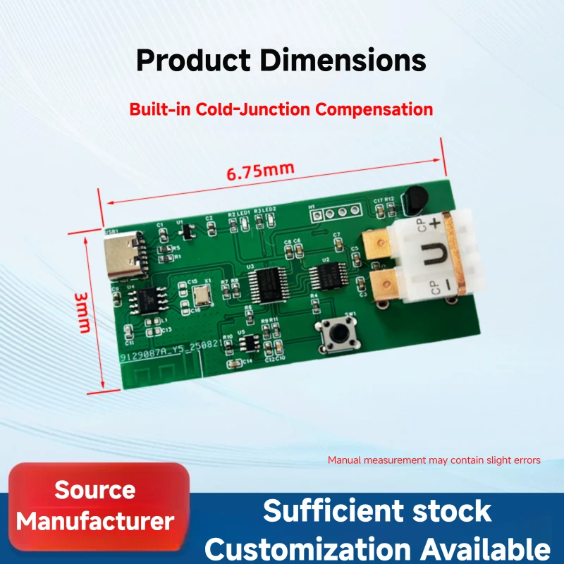 Plug-and-Play thermokoppel temperatuurmetingsmodule Instrument Real-time monitoring Draadloze BT-functie OEM ODM ondersteund