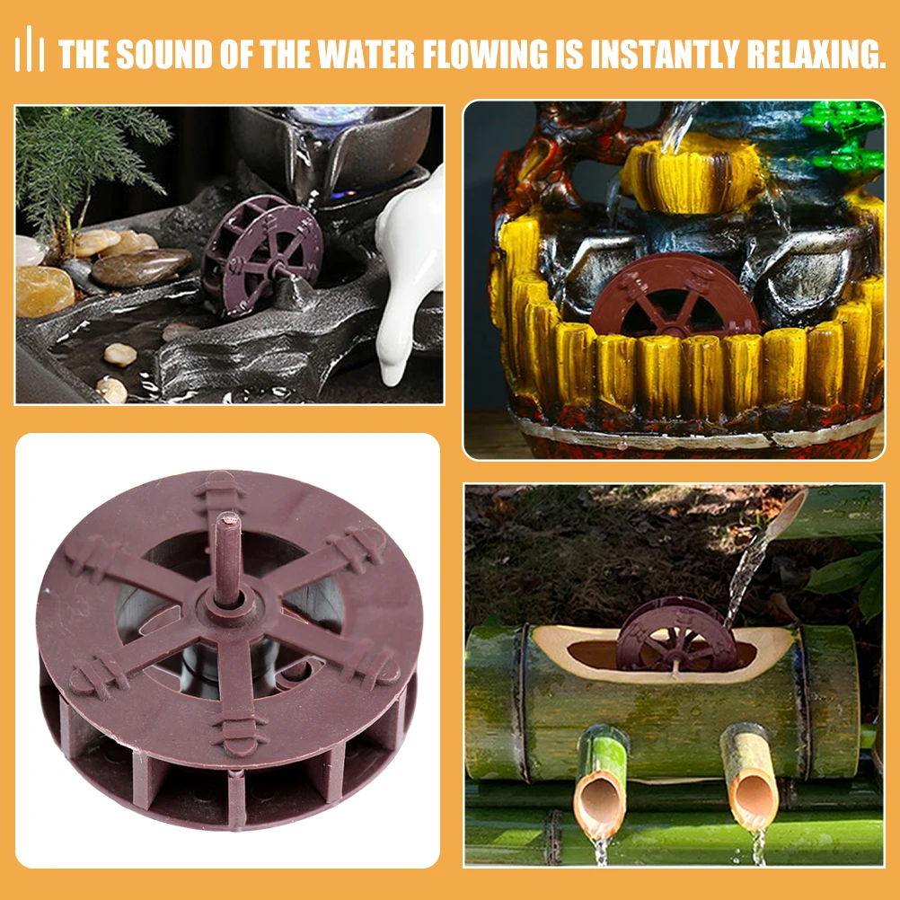 

10 Pcs Simulated Rockery Flowing Water Ornaments Running Wheel Desk Fountain Geometry Desktop Plastic Landscape Car Toy Office
