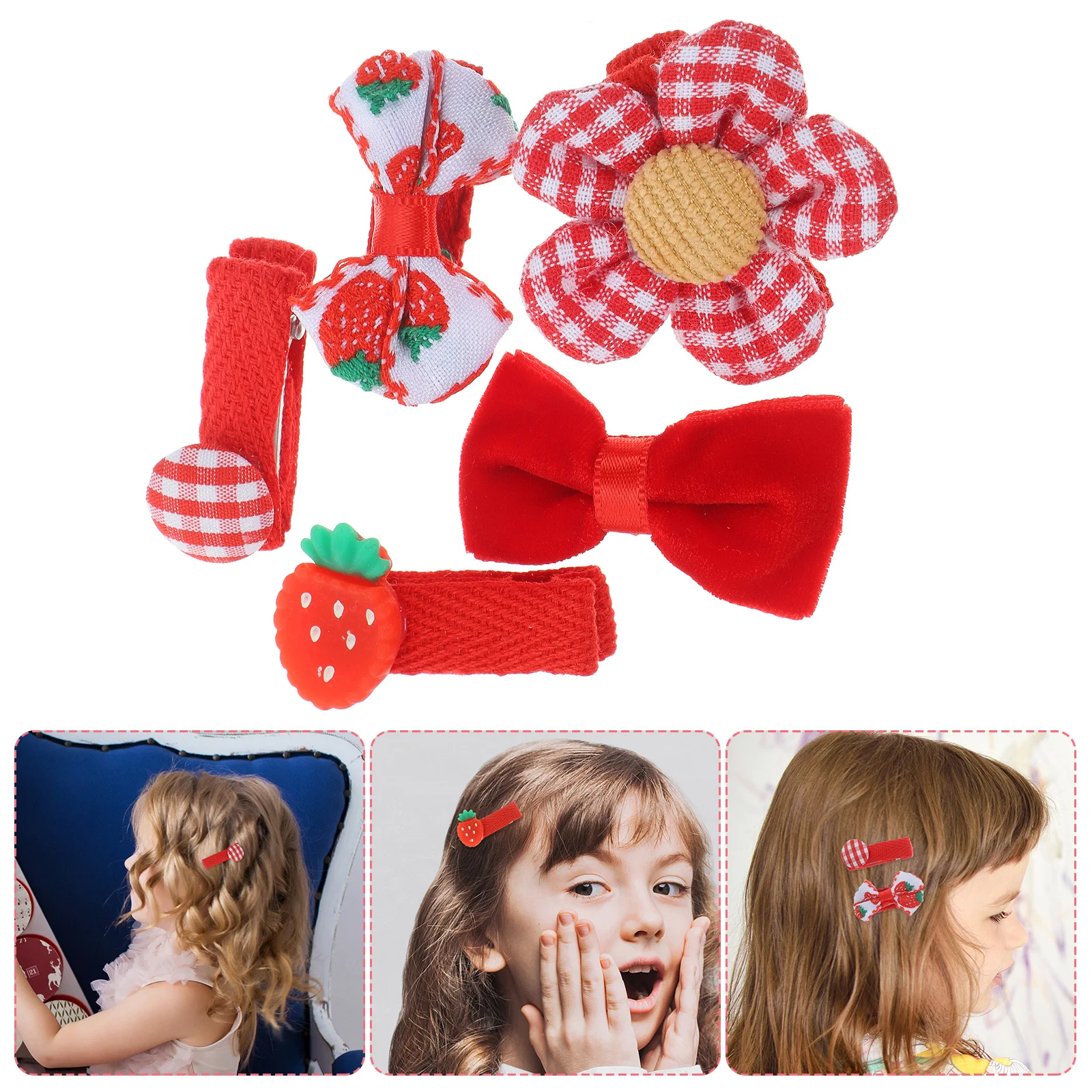 

5 шт., очаровательные заколки для волос с бантом, детские заколки, милые заколки для волос для повседневной вечеринки, реквизит для фотосессии, детская заколка для волос, мультяшная заколка