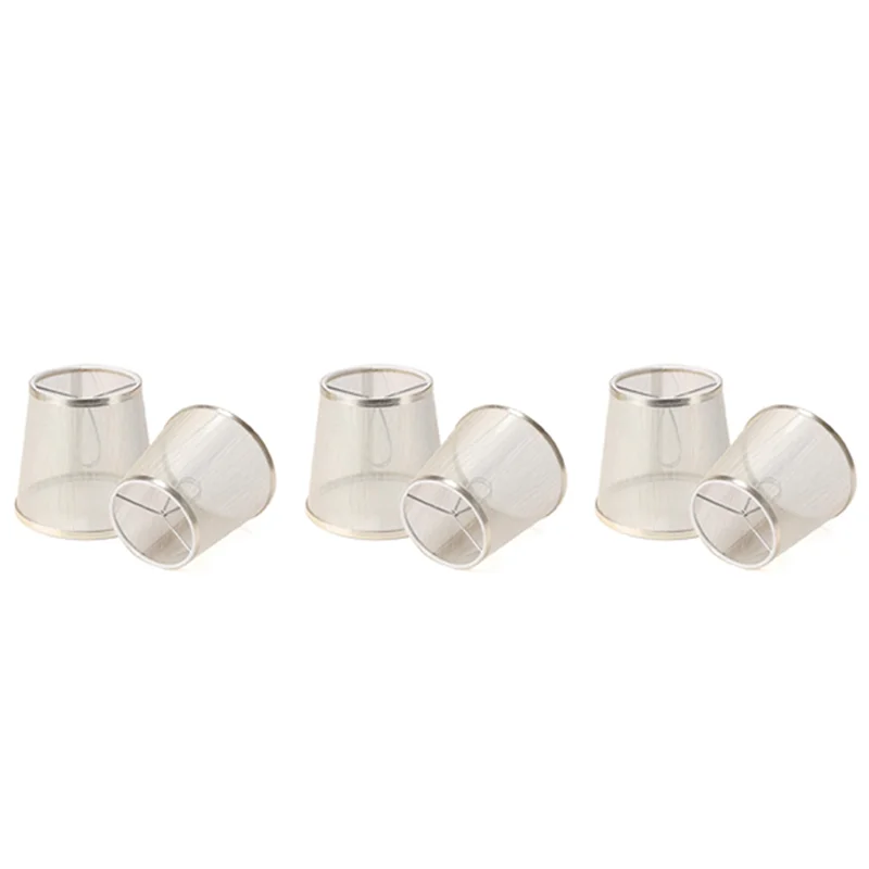 

LICE-6 Pack Clip On Gauze Chandelier Lamp Shades Little Upright Wall Candle Light Lampshade (Gold)