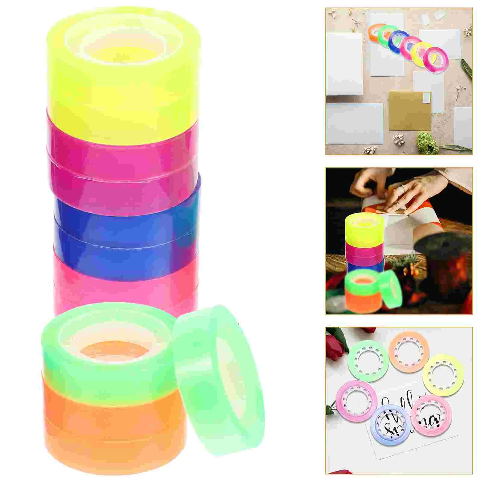 Adhesive Paper Tapes Color Transparent Stationery Supplies DIY Crafts Colorful Gift Wrapping Clear Student