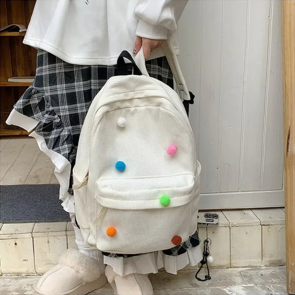 Mode Grote Capaciteit Schooltassen Corduroy Rits Studenten Rugzak Boekentas Schoudertas Dames