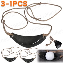 Handmade Leather Shepherd Sling Pouch Sling Shot Rope Strap for Outdoor Sports Camping Shooting Hiking Hunting Accessories