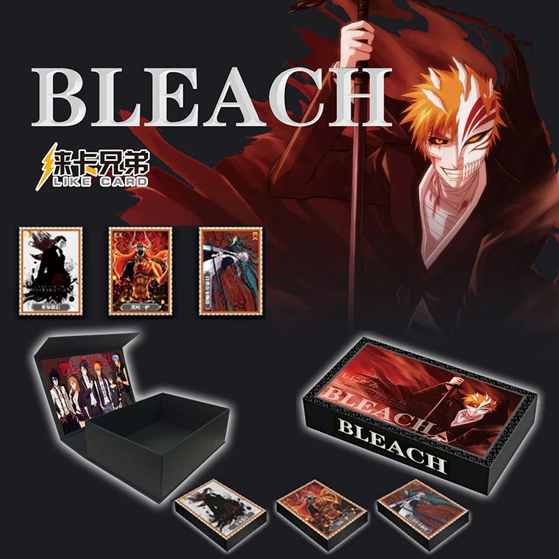 Anime Cards BLEACH 20th Anniversary Edition Metal Cutout Card Kurosaki Ichigo Kuchiki Rukia Inoue Orihime Flash Gold Card Gifts