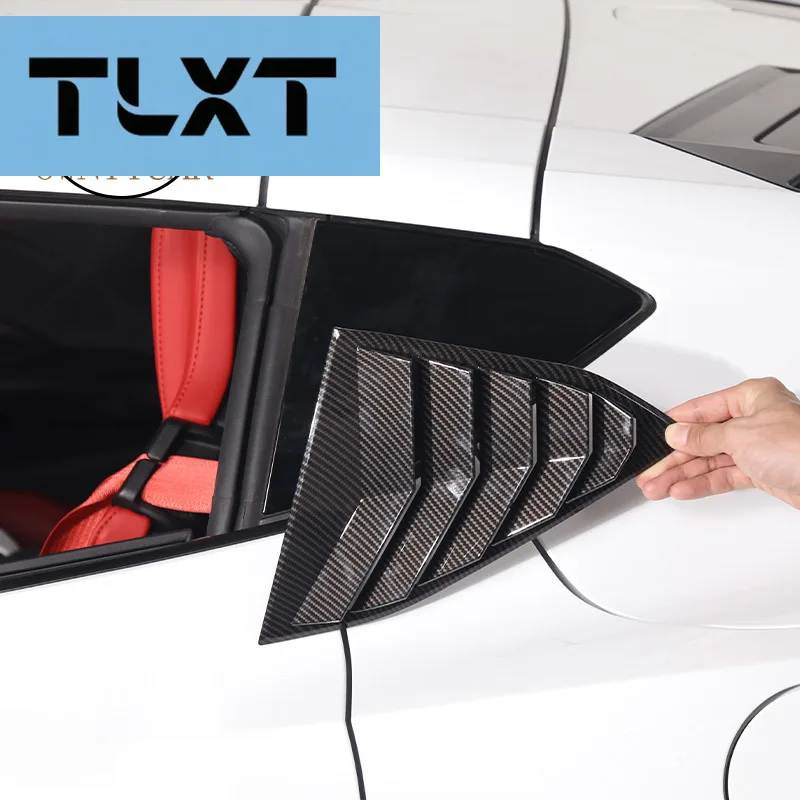 Для Chevrolet Corvette C8 Stringray Z51 Z06 2020-23 ABS черный автомобильный задний оконный треугольный дефлектор затвора, декоративные аксессуары