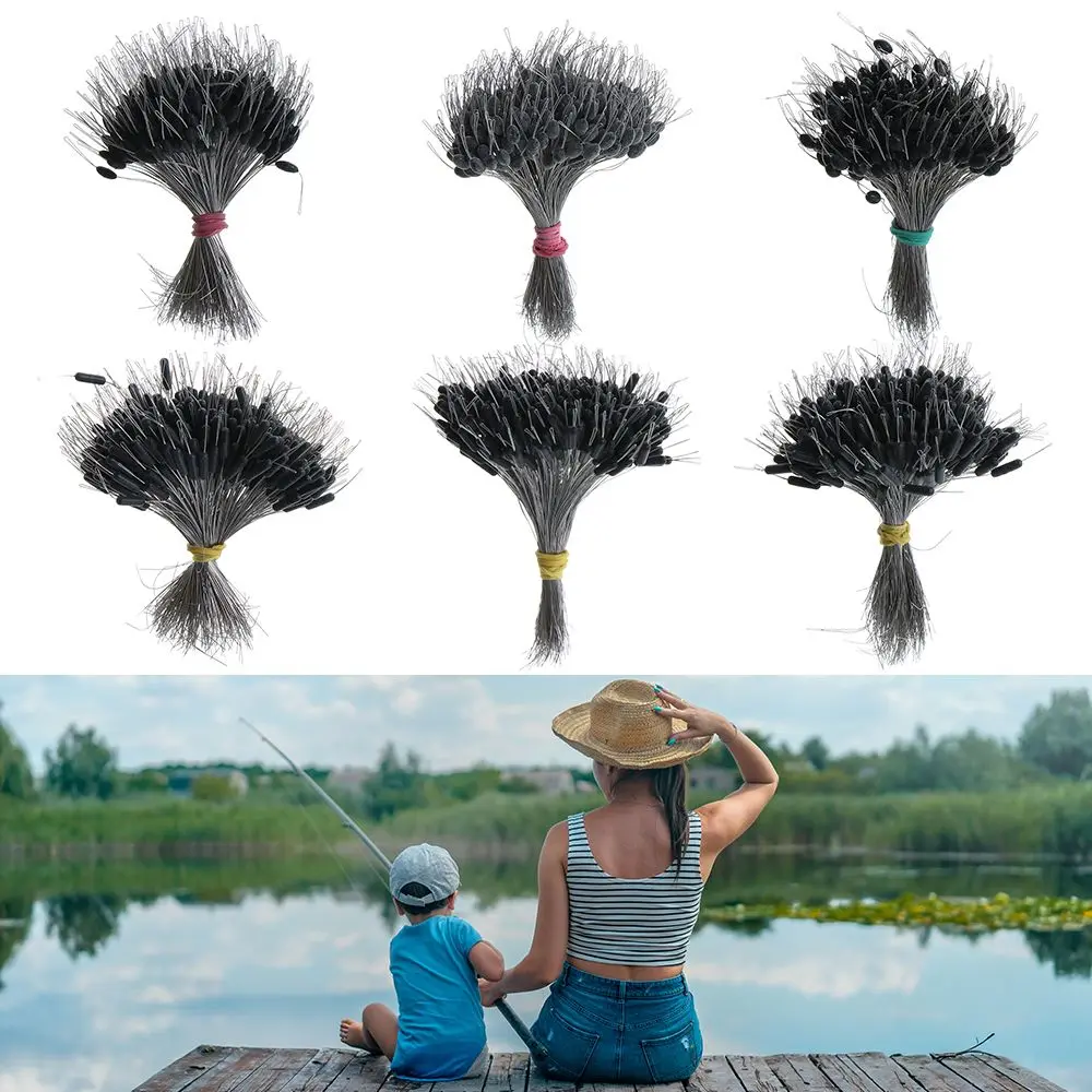 Silicone preto rolha equipamento de pesca conector espaço feijão flutuador pesca bobber