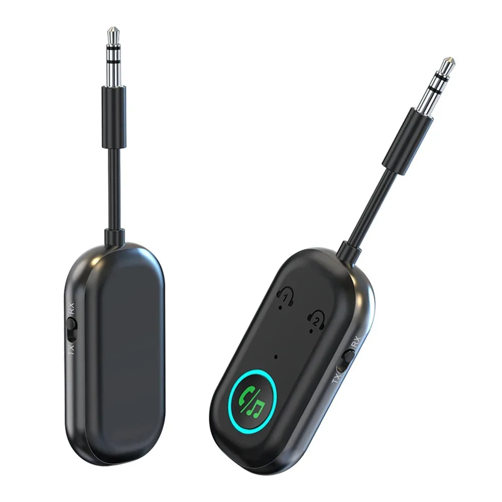 2-em-1 adaptador bluetooth transmissor receptor bluetooth 5.3 sem fio 3.5mm adaptador estéreo para fones de ouvido tv áudio do carro