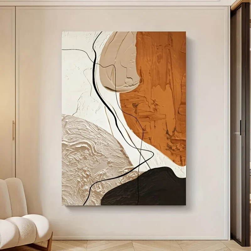 Peinture sur toile, art abstrait en lignes, sans cadre, pour la décoration moderne de la maison, les espaces créatifs. Cadeau idéal pour les fêtes