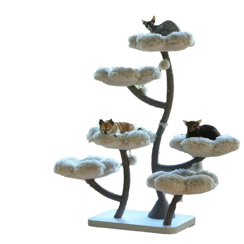 

Six flower cat tree towers, wooden cat towers, modern cat climbing trees