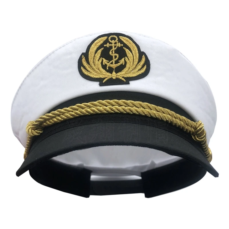 Navy Marine Hat Sailor Captain Costume Men Yacht Captain Hat Skipper Hat Funny Party Hats Costume Accessories Dropship