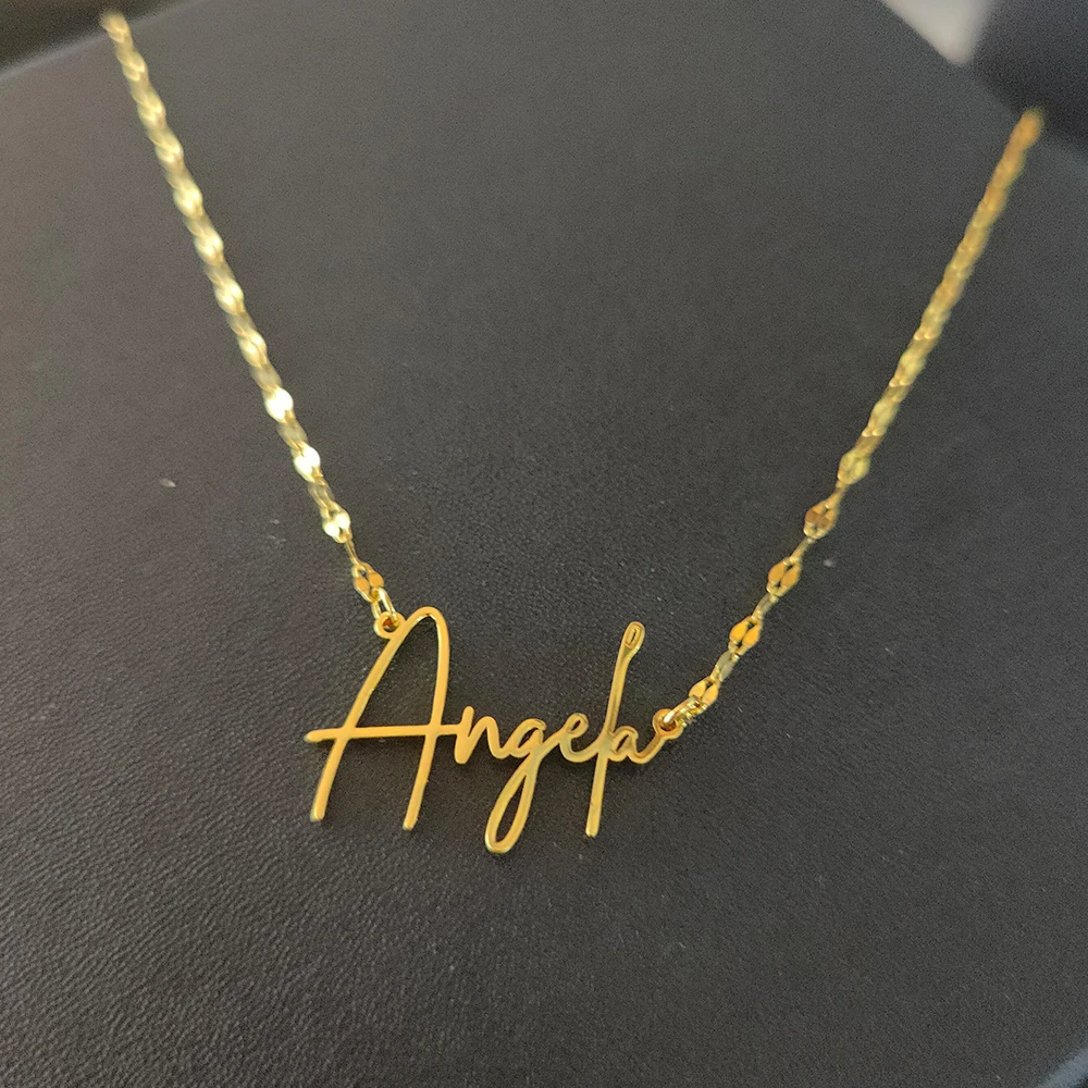 Custom Name Necklace For Women with Lip Chain Gold Nameplate Necklace Handmade Jewelry  Best Friend  Birthday Gift Choker 2023