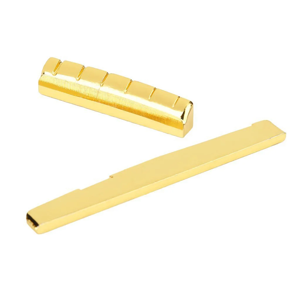 

6Pcs Brass Bridge Saddle Nut for Acoustic 6 String Folk Guitar Replacement Clear Rich Stable Sound Guitar Parts