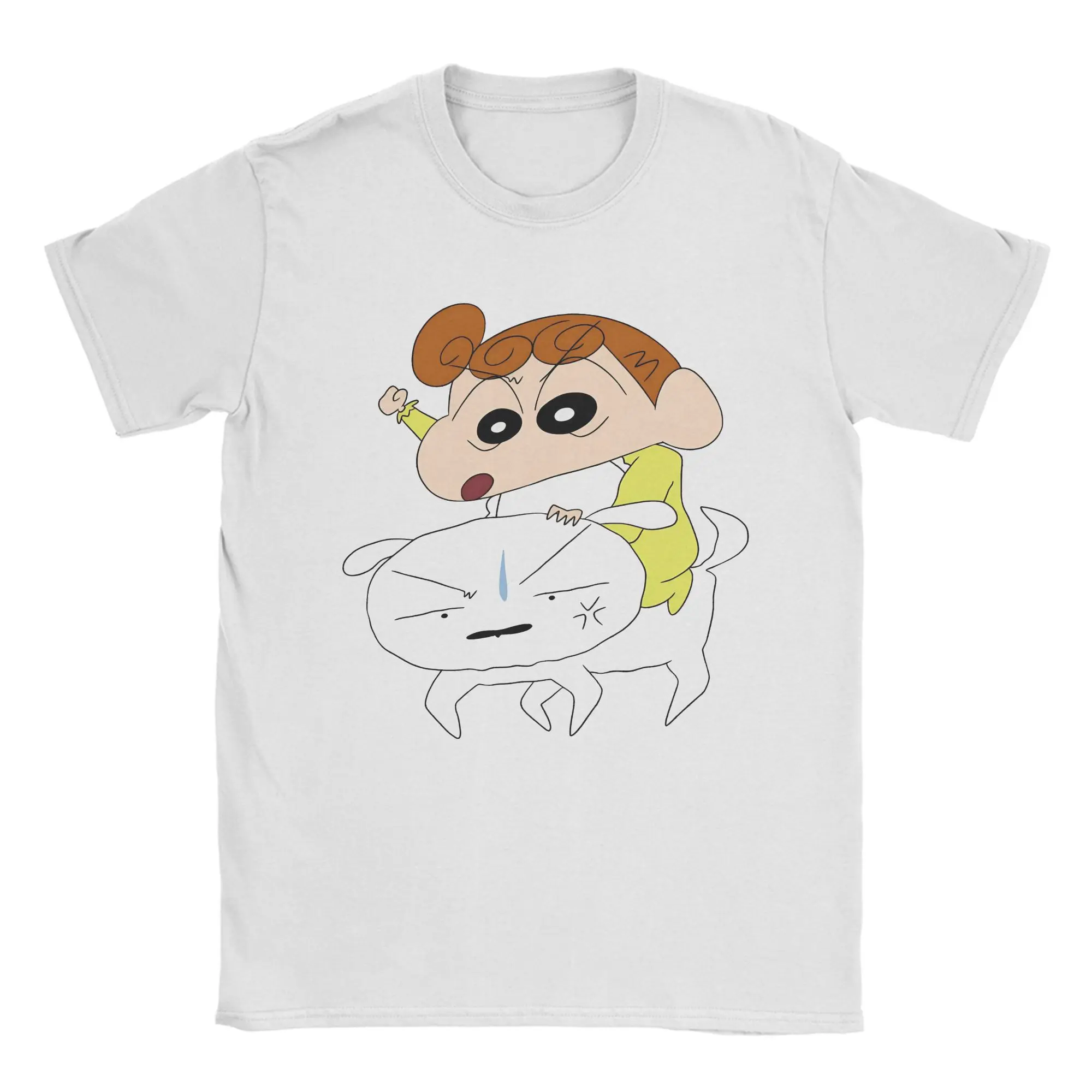 C-Crayon S-Shin-chans T Shirt Men Women's Cotton Vintage T-Shirt Crew Neck Hima‑chan Shiro Tees Short Sleeve Clothing