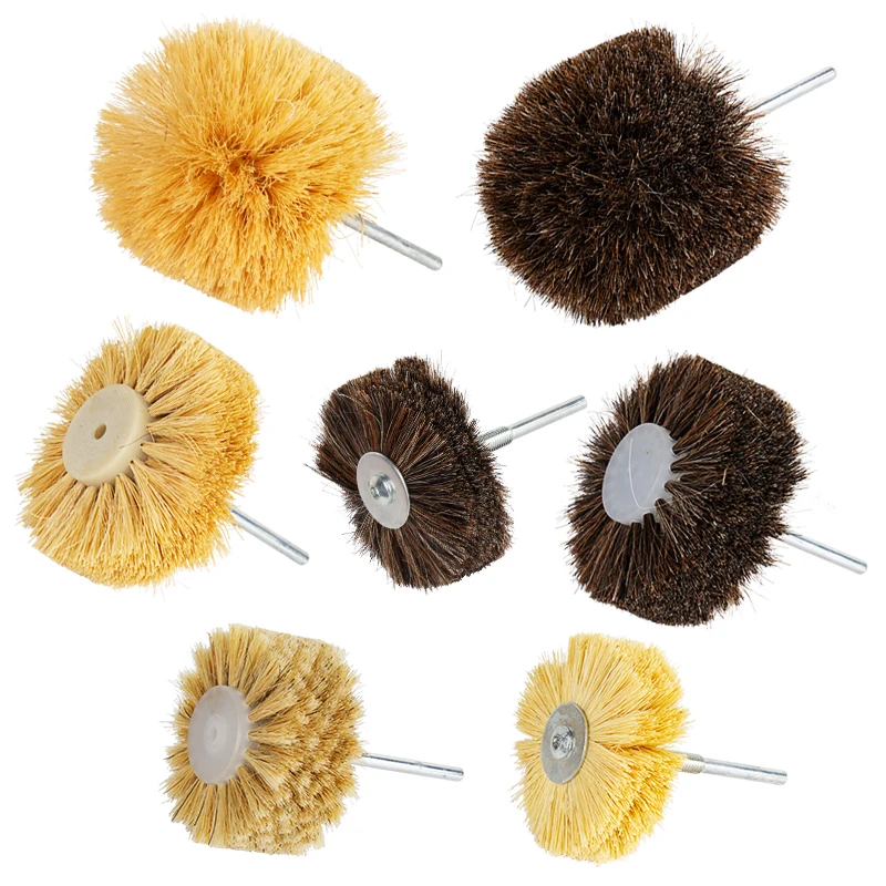 

1pc Sisal Horse Hair Polishing Brush Woodworking Waxing Cleaning Bristle Buffing Brush For Furniture