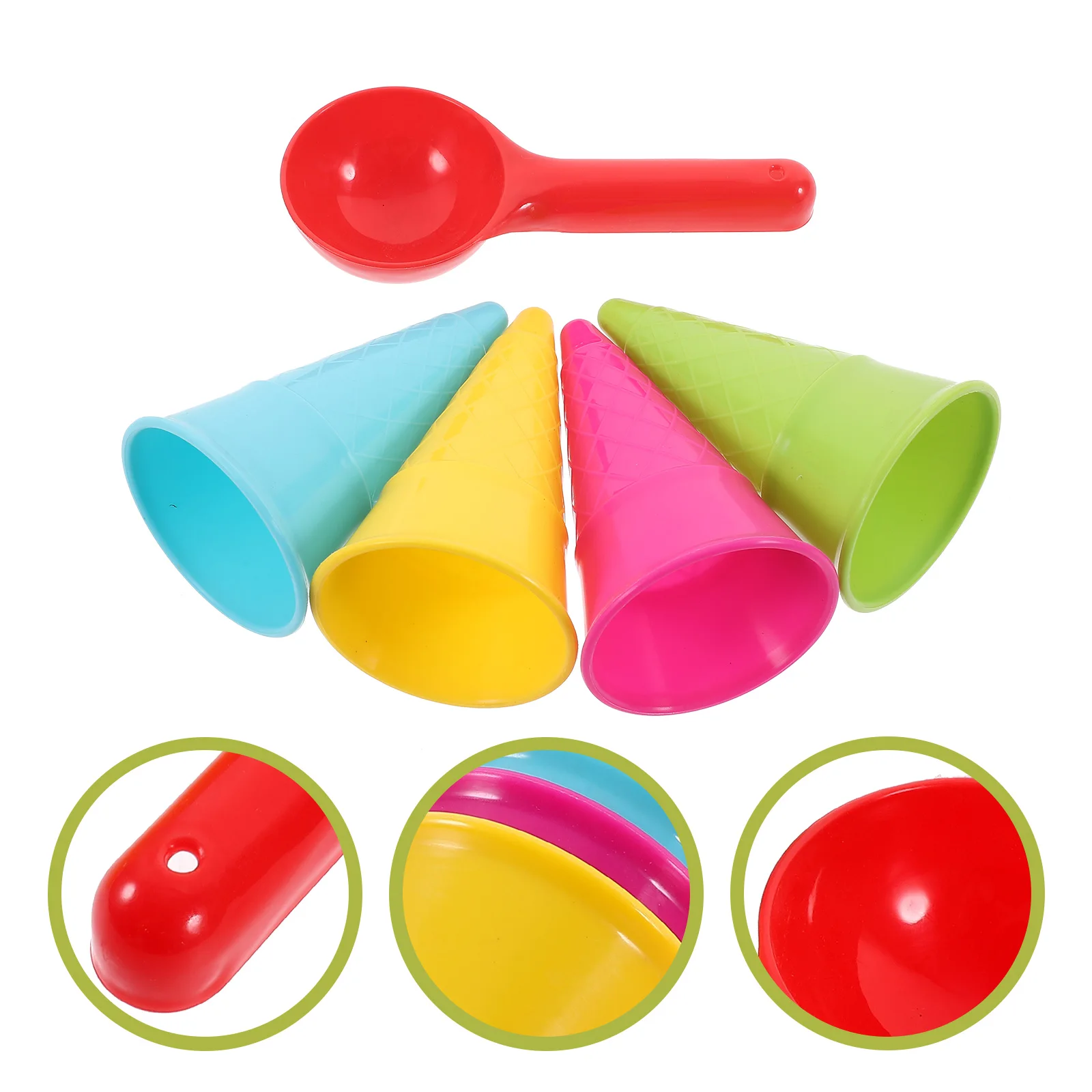 1 Set Ice Cream Cone Scoop Sets Children\'s Education Circular Mould Beach Ice Cream Cones And Play Game Gift