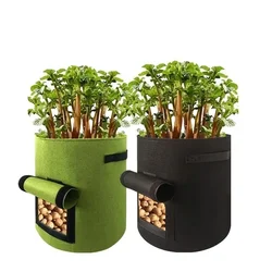 Fabric Plant Pots Grow Bags /5/7/10 Gallon Gardening Vegetable Tomato Strawberry Growing Planter Garden Potato Planting Pots