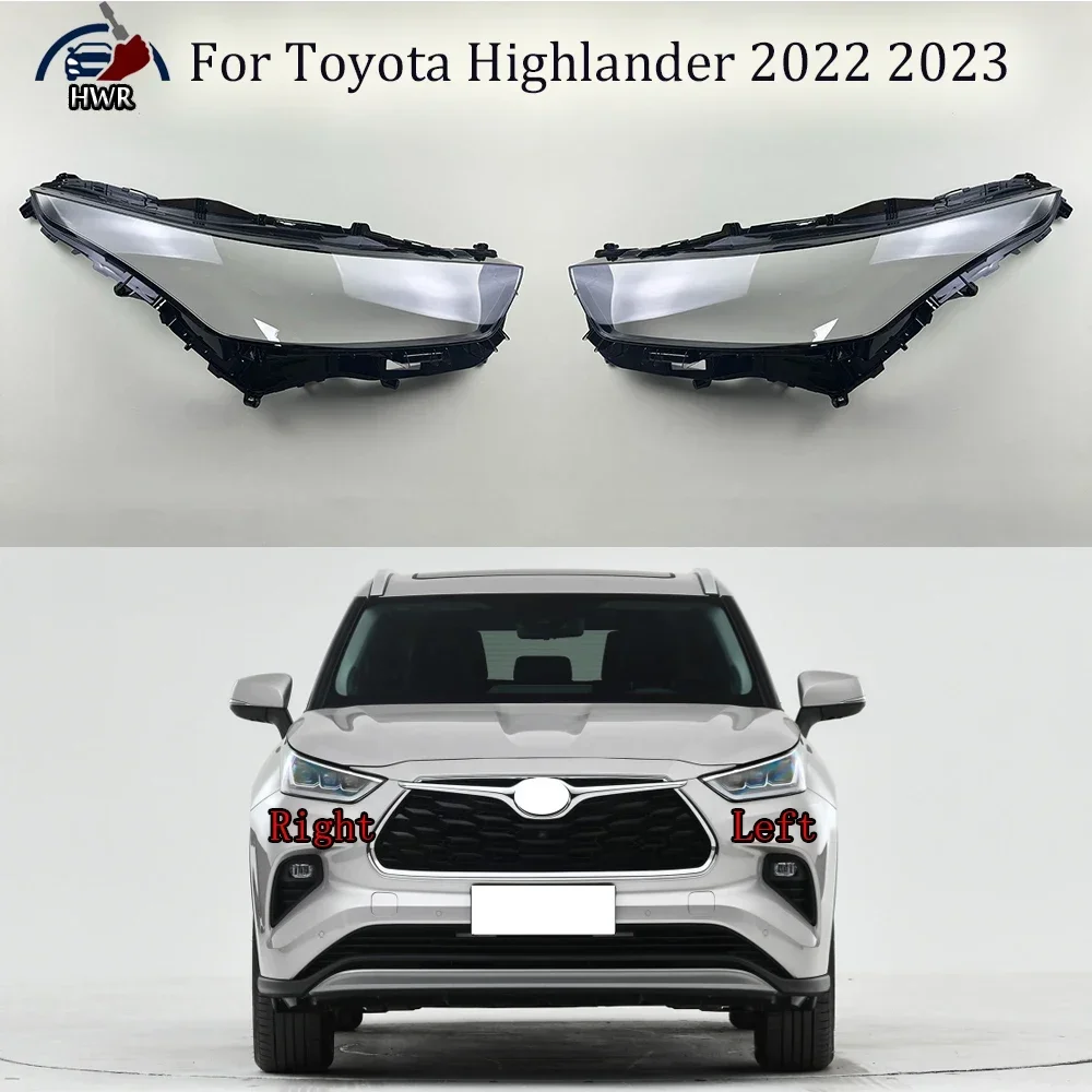 

Headlights Cover Transparent Headlamp Shell Lens Replace Original Lampshade Plexiglass For Toyota Highlander 2022 2023 High