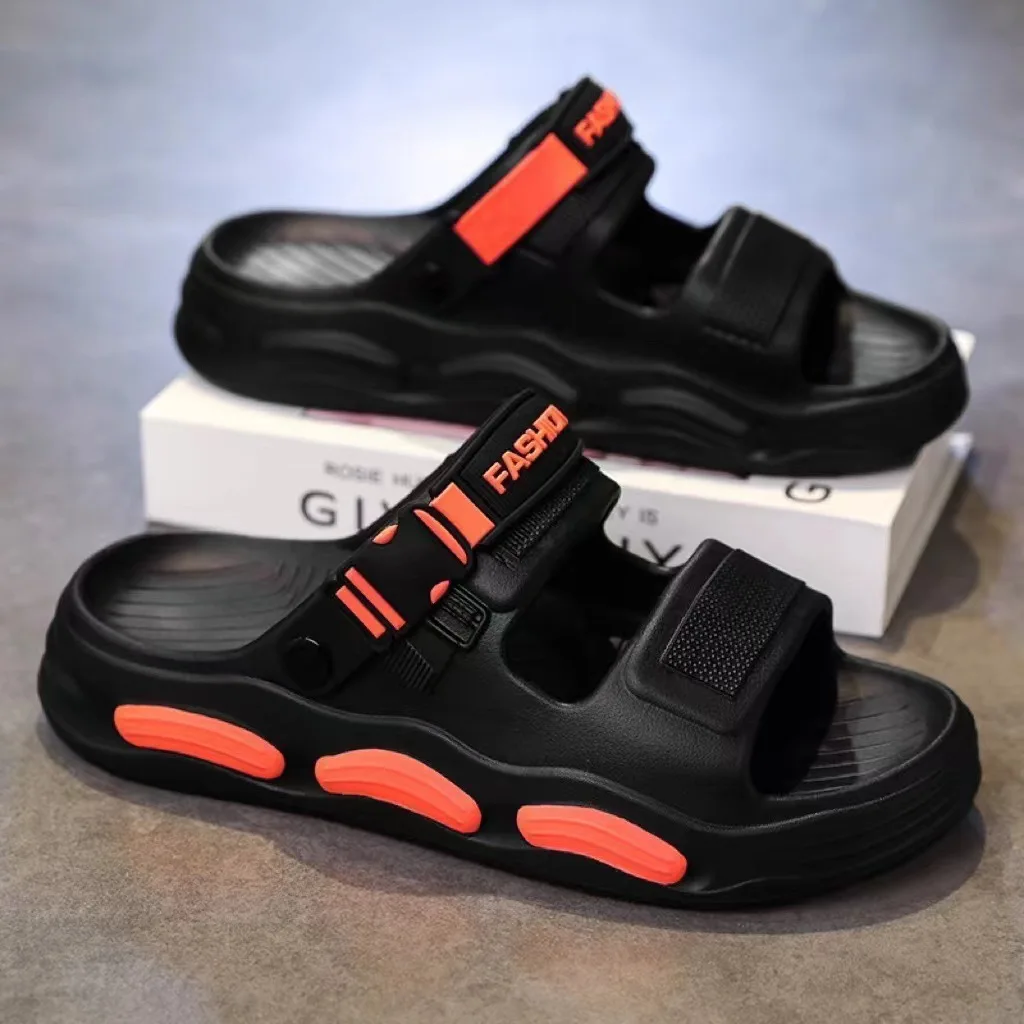 New Street Men's Slippers Summer Trend Women's Sandals Non-slip Wear-resistant Flat Sandals Casual Lightweight Beach Dhoes