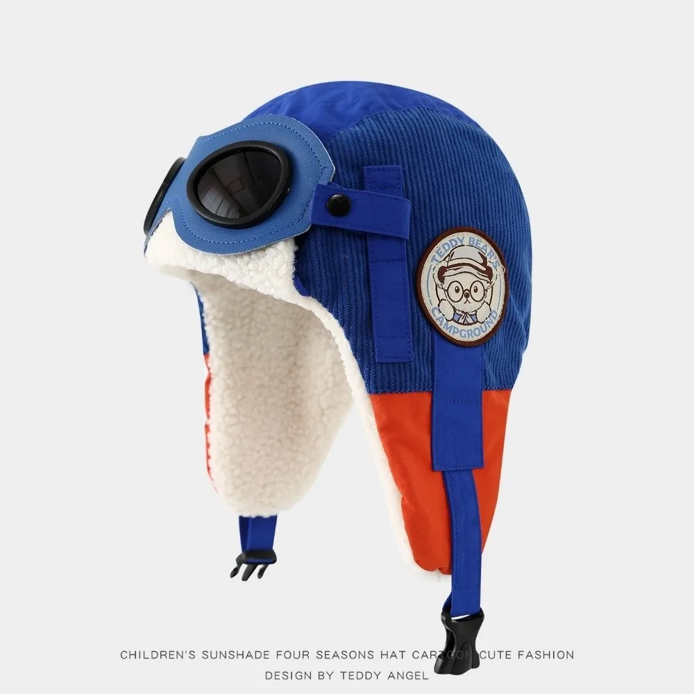 

Новая милая детская шапка-пилот с героями мультфильмов, ветрозащитная с очками, защитная шапка для ушей, толстая морозостойкая теплая зимняя шапка