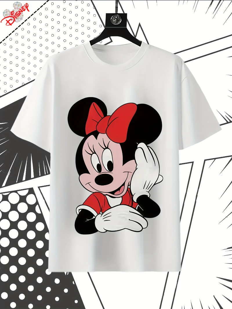 

Disney Minnie Mouse T-Shirt Women Men Fashion Casual Summer Crew Neck Short Sleeve Sports Loose Top