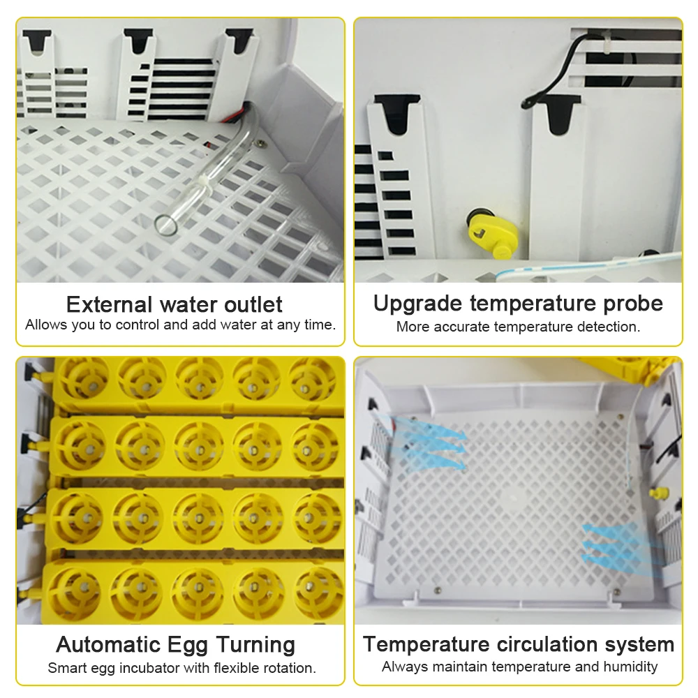 24 Eggs Incubator with Auto Egg Turning Humidity Control and Egg Candler Light Chick Cozy Incubator Hatching Chicken Quail Duck
