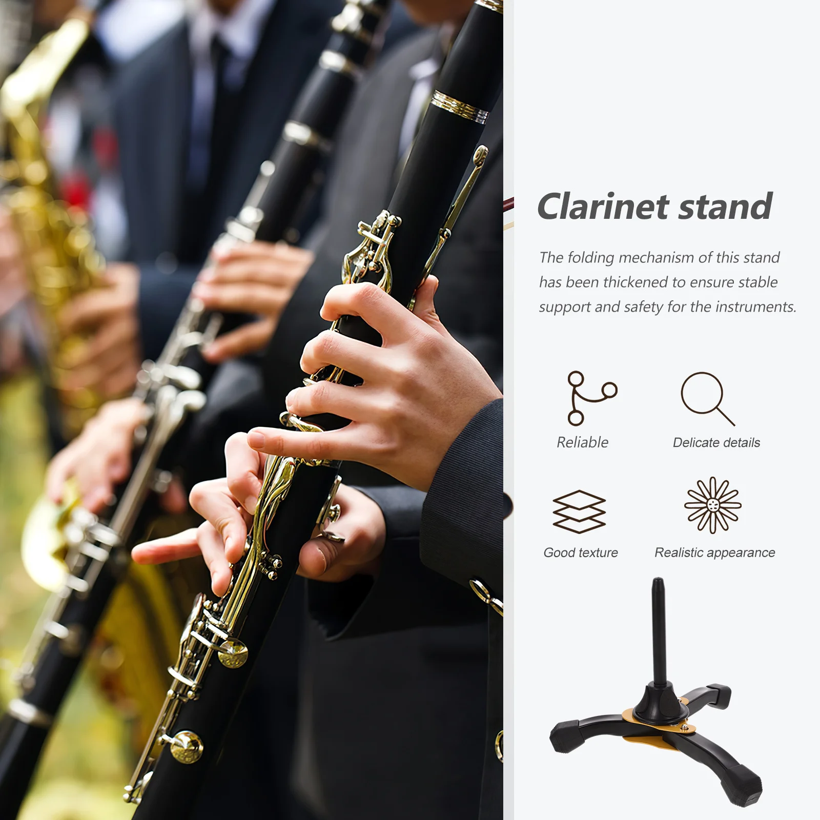 

Musical Instrument Stand Foldable Portable Clarinet Oboe Flute Holder Sturdy Iron Frame For Wind Instruments Accessories Rack