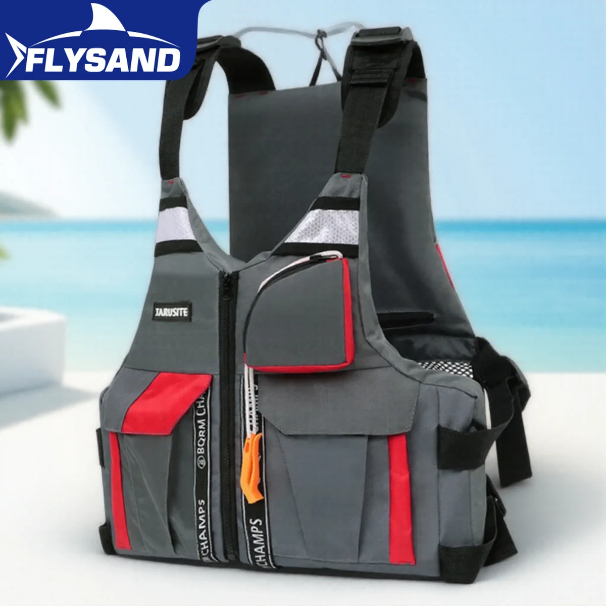 

Outdoor Fishing Vest with High Buoyancy and Safety Features for Fishing and Boating Life Jacket Adjustable Straps