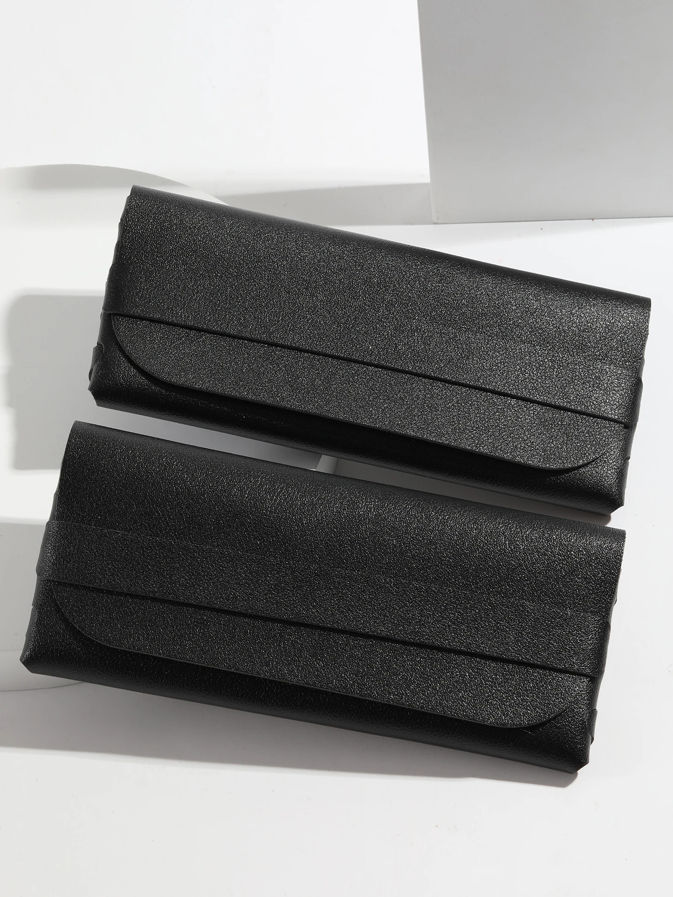 2PC black sunglasses box with large PU eyeglass bag suitable for daily use