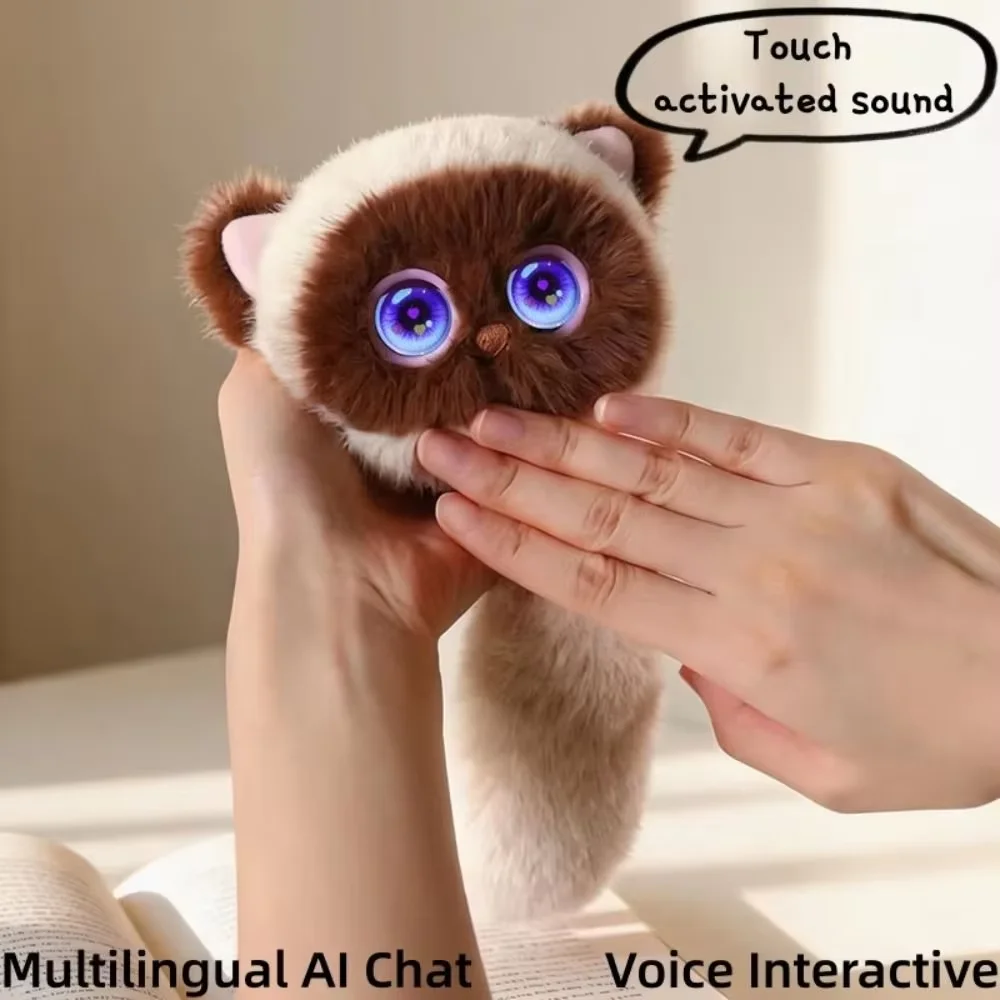 ai連続対話機能搭載、ai猫のぬいぐるみ、ウィンクするインタラクティブ機能、インテリジェントな音声コミュニケーション、aiコンパニオンドール、キーチェーン、aiかわいいペット。