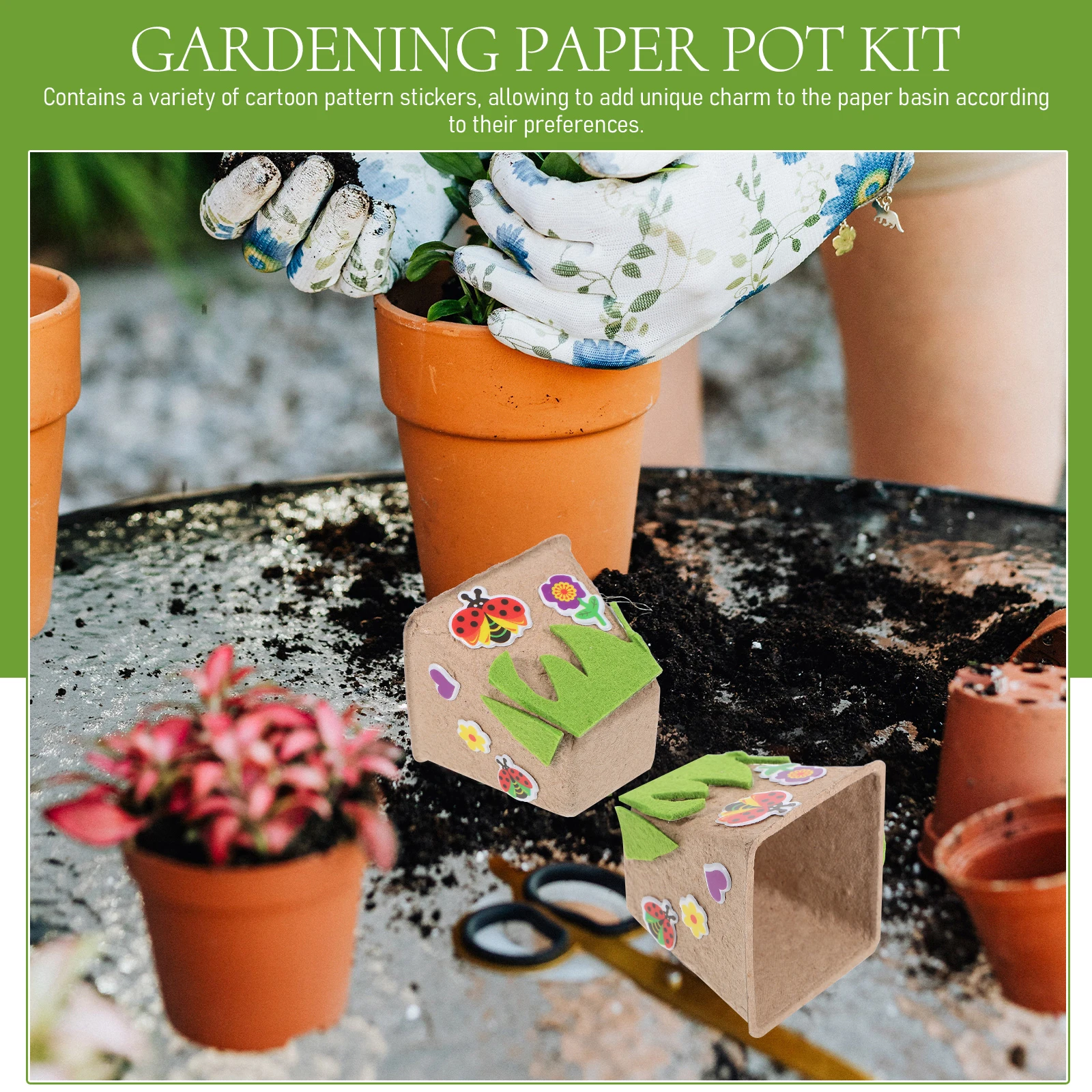 

1 set Plants Starter Cups 6x6cm Paper Nursery Pots Kit Garden Planting Containers Germination Planter DIY Craft Gift