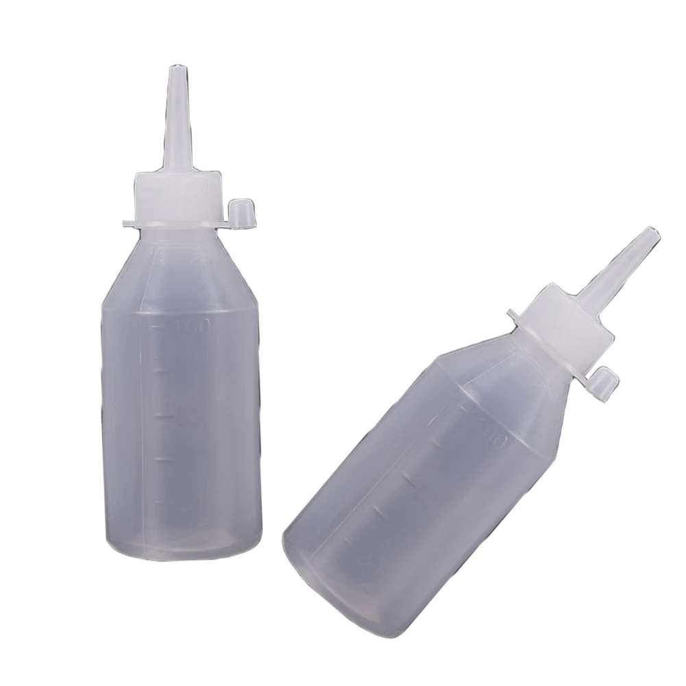 Plastic Bottle 2PCS 100ml for Flux Paste Dispensing in PCB Repair Featuring PE Material Precision Tip and for snap-on Cap System