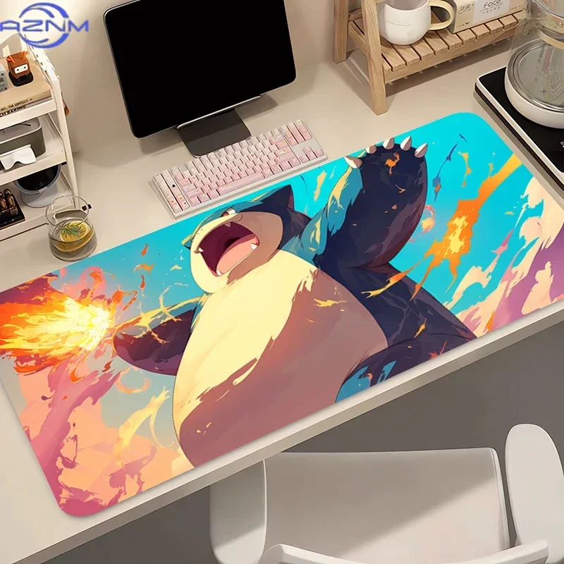 Natural Rubber Mouse Pad Pokemon Snorlax Anime Gaming Accessories Mousepad Gamer PC Completo Keyboard Desk Mat Varmilo Table Pad