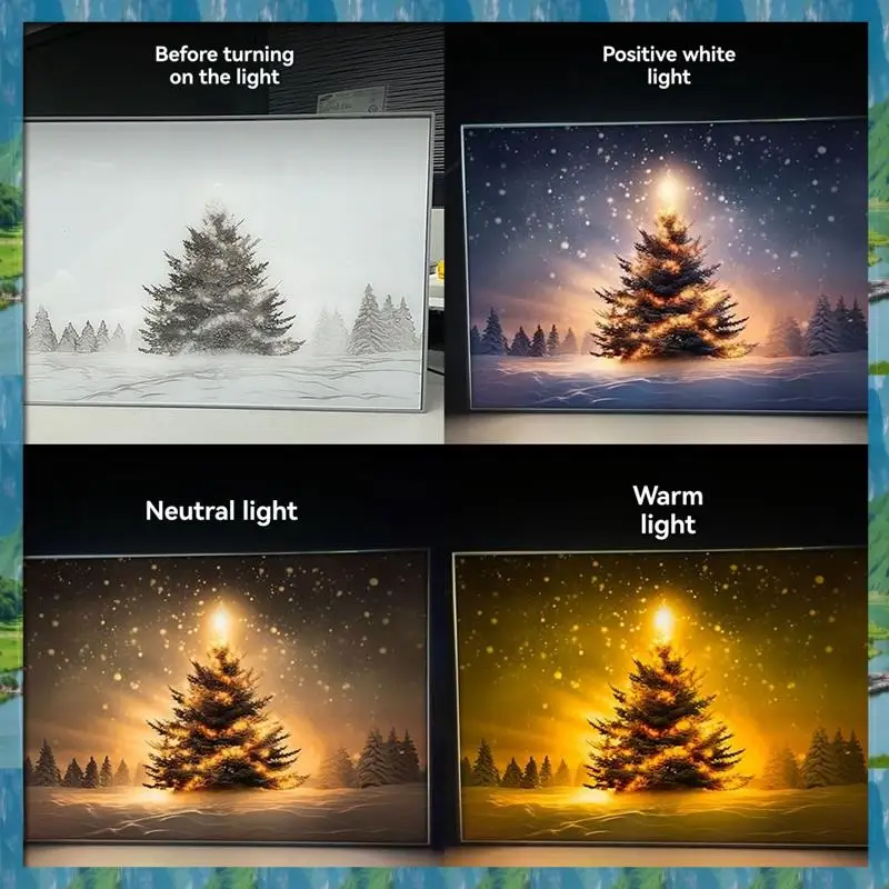 AB07 HOT HD Immagine Decorazioni Lampada Spina USB Bella città Vista notturna Casa Lunetta stretta Albero di Natale