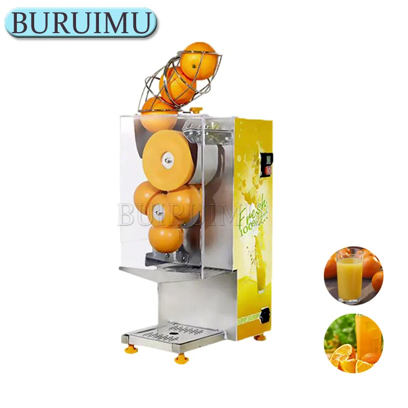 ماكينة تعبئة وتغطية عصير البرتقال الأوتوماتيكية ماكينة عصر الحمضيات الكهربائية التجارية ماكينة عصير بالضغط البارد