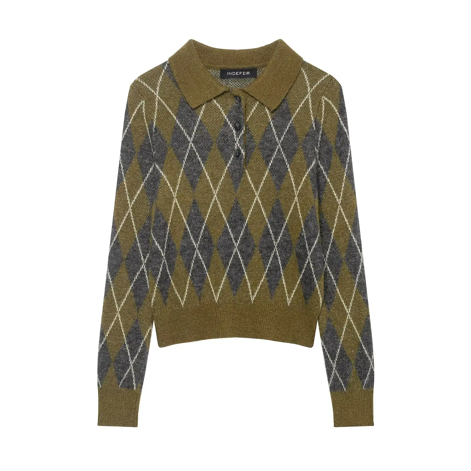 

2025 Diamond Knit Jumper Elegant, Fashionable, New Style Comfortable, Office Wear, Casual Versatile, Vintage, Sensual Knitwear