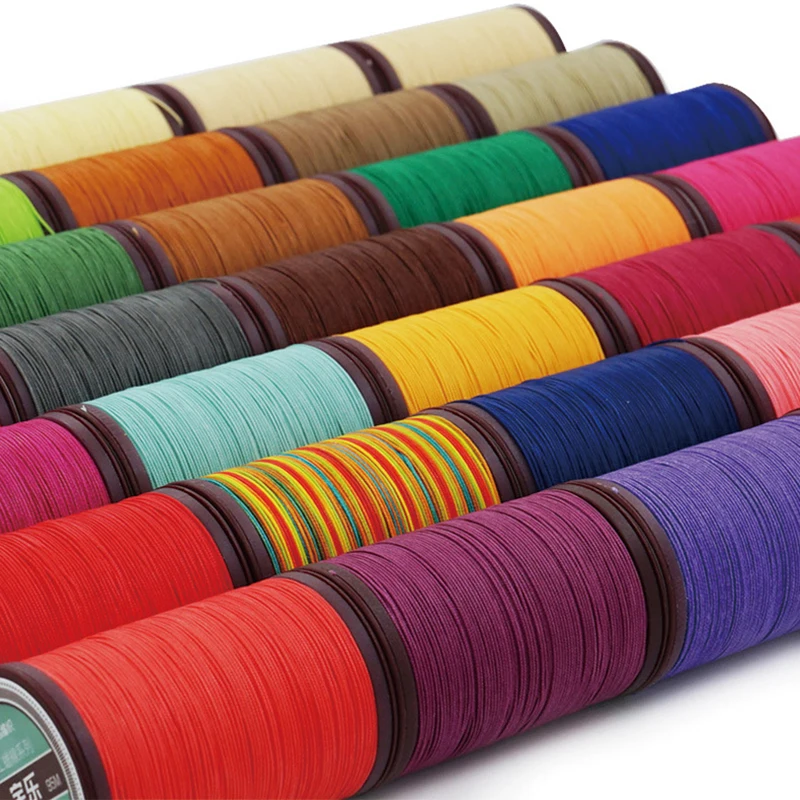 0.7mm 55M Leather Round Waxed Thread Polyester DIY Leather Craft Sewing Line Wax Thread