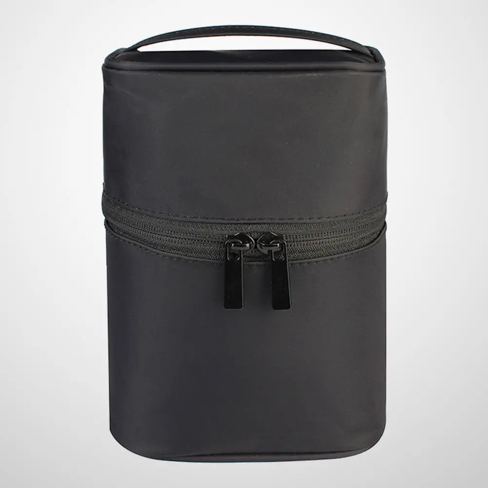 Large Waterproof Nylon Bag with Thick Padding for Women Travel Gym Toiletry Makeup Storage Organizer Bag Black